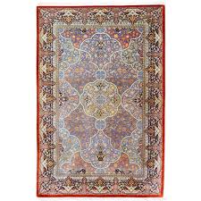 12233 persian qum silk rug 6 4 x 4 4 ft