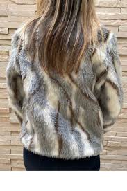 Grey Brown Tiger Fur Jacket