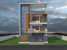 stilt triplex house design modern