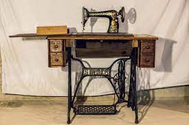 antique singer sewing machine with iron