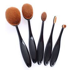 7pcs black oval toothbrush makeup brush