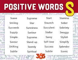 777 positive words that start with s