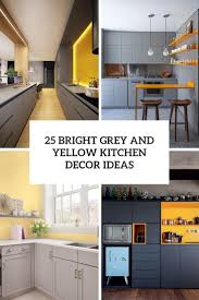 25 bright grey and yellow kitchen decor