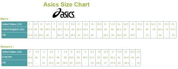 Asics Size Chart