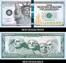 new design million dollar bill in full
