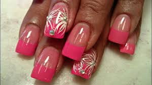You might be trying this design during autumn, but you can definitely wear them during other seasons as well. How To Hot Pink Tips Acrylic Nails Full Tutorial Youtube