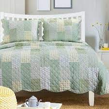 Yellow Plaid Country Quilt Set