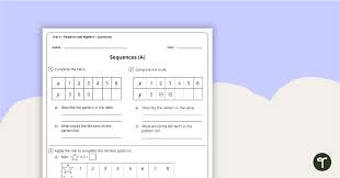 Patterns And Algebra Worksheets Year