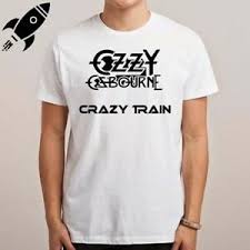 Details About Ozzy Osbourne Crazy Train Logo Mens White T Shirt Size S M L Xl 2xl 3xl