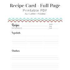 Recipe Card Template Free Fillable For Word