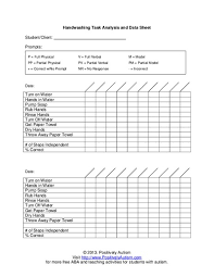Handwashing Task Analysis Data Sheet Printables Template