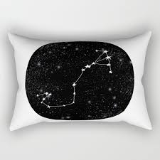 Scorpio Black And White Star Chart Zodiac Star Signs Minimal Decor Rectangular Pillow