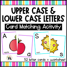 Matching lowercase and uppercase letters find the match. Uppercase And Lowercase Letters Matching Cards Spark Esl