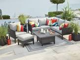 Renfrew Outdoor Patio Sectional Chair & Ottoman Set w/UV-Resistant Cushions, 2-pc Canvas