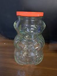 Vintage Kraft Clear Glass Bear Honey