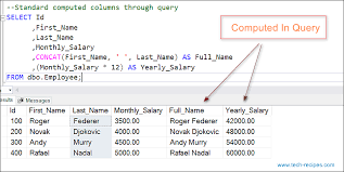 how to use computed column in sql server