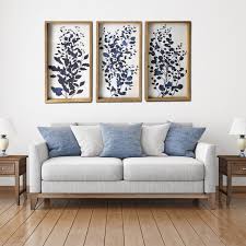 Blue Branches Framed Canvas Wall Art