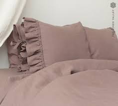 rustic rose linen pillow sham with