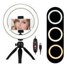 Andoer Portable 8 6 Inch Led Ring Light Lamp 3 Light Modes Dimmable Brightness With Tripod Stand Cell Phone Holder Selfie Ringlight For Vlog Youtube Photo Studio Live Streaming Video Portrait Makeup