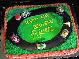 All decorations are made with fondant. Mario Kart Cake Linked To My Blog Mario Kart Cake Cool Birthday Cakes Mario Birthday Cake