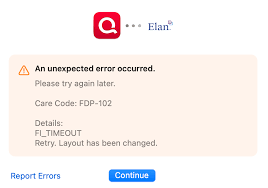 error from elan financial