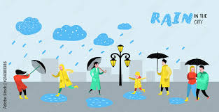 rain poster banner cartoons