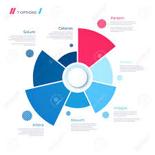 Pie Chart Concept With 7 Parts Vector Template For Web Presentations
