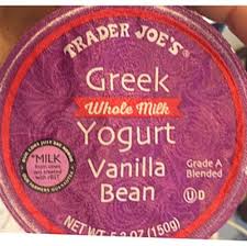 vanilla bean greek whole milk yogurt