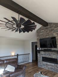 charred whiskey barrel ceiling fan