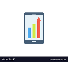 Mobile Phone With Growth Chart Icon