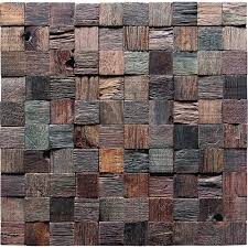Tst Wooden Squared Mosaic Tiles Wall