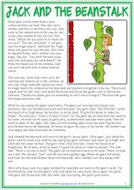 One day, in a faraway land, a poor boy named jack decided to sell his cow for some money. A Fun Esl Printable Reading Text Worksheet For Kids To Study And Learn The Fairy Tal Esl Reading Reading Comprehension Lessons Reading Comprehension Worksheets