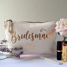 personalised bridesmaid make up bag by