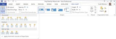 Microsoft Visio 2013 Altering Org Chart Layout And