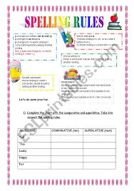 Spelling Rules Esl Worksheet By Claudiafer