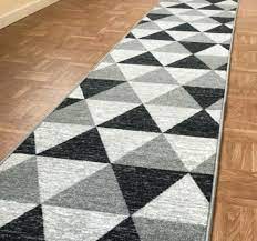 grey carpet runner wide geometric