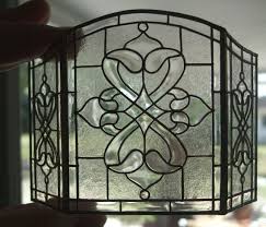 Stained Glass 3 Panel Fireplace Screen