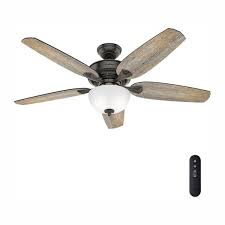 The most common feature for ceiling fans is reversible motor. Hunter Channing 54 In Led Indoor Easy Install Noble Bronze Ceiling Fan With Hunterexpress Feature Set And Remote 53366 The Home Depot
