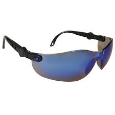 Blue Mirrored Lens Safety Glasses