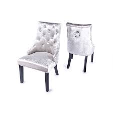 Shop our velvet dining chairs selection from the world's finest dealers on 1stdibs. Platinum Crushed Velvet Dark Oak Leg Dining Chair With Knocker