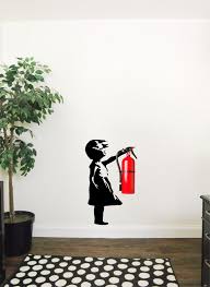Banksy Girl Wall Decal That Fits Fire