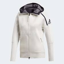 Details About Adidas Women Z N E Primeknit Hoodie White Black Coat Jacket Running Dp3887