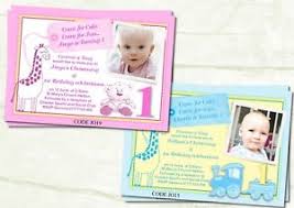 Details About Girl Boy Joint Christening First Birthday Invitations Cards Free Envelopes