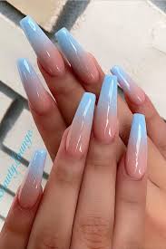 Get inspired to create your own ombre nails with these french fades, sunset skies, glitter gradients, and more. Best Summer Ombre Nails In 2019 Stylish Belles Long Acrylic Nails Coffin Blue Acrylic Nails Blue Ombre Nails