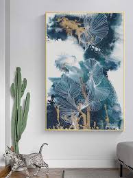 Printed Gold Cotton Canvas Wall Art