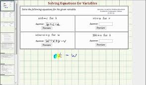 Solve A Literal Equation For A Variable
