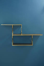 Staggered Gold Metal Shelving Unit