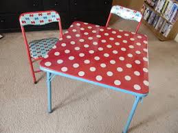 Shop for kids folding table online at target. Spray Paint And Recover Card Table And Chairs W Laminated Cotton Brilliant I Knew I D Figure Out A Card Table Makeover Diy Kids Table Card Table And Chairs