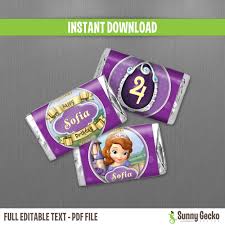 Sofia The First Birthday Mini Chocolate Wrappers