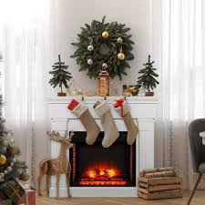 Freestanding Wooden Electric Fireplace